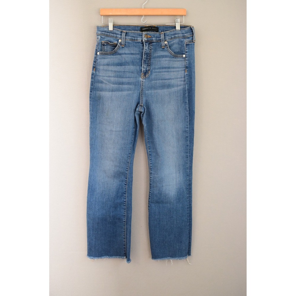Veronica Beard Beverly Skinny Flare High Rise Jeans 15 Nantucket Sea Jeans Plus